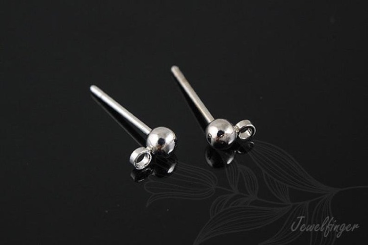B118-Ternary Alloy Plated (3pairs)-3mm Ball Ear Post-Brass Ball Post Ear Stud-Earring component-Ni Free, [PRODUCT_SEARCH_KEYWORD], JEWELFINGER-INBEAD, [CURRENT_CATE_NAME]
