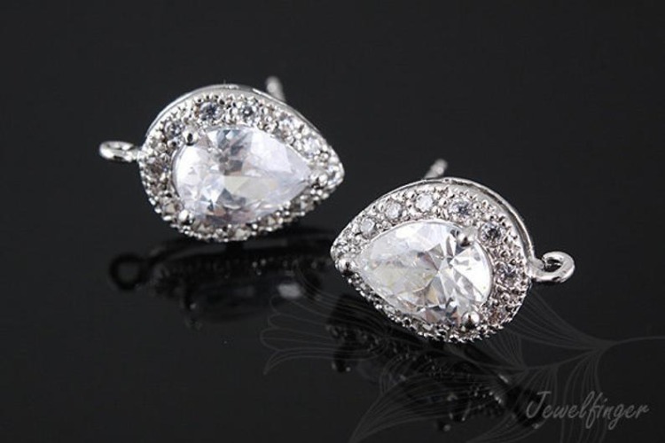 [W] H541-Ternary Alloy Plated-(10pairs)-CZ Drop Stud Earrings-Bridal Earrings, [PRODUCT_SEARCH_KEYWORD], JEWELFINGER-INBEAD, [CURRENT_CATE_NAME]