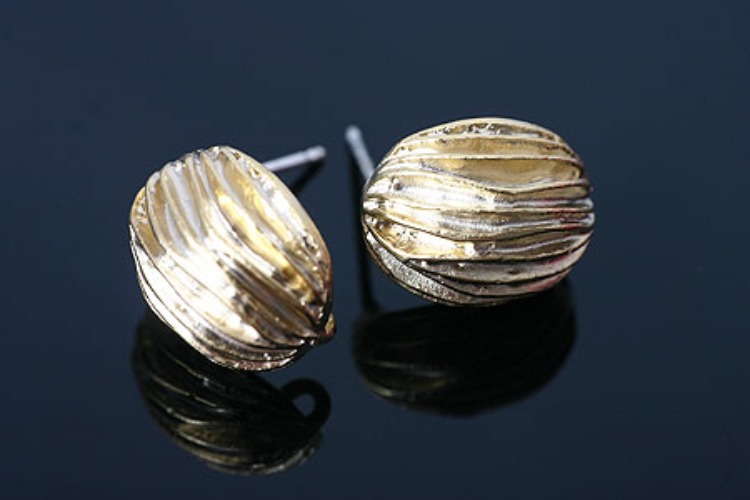B219-Matt Gold Plated (1pairs)-Oval Earrings-Oval Post Earrings-Silver Post, [PRODUCT_SEARCH_KEYWORD], JEWELFINGER-INBEAD, [CURRENT_CATE_NAME]