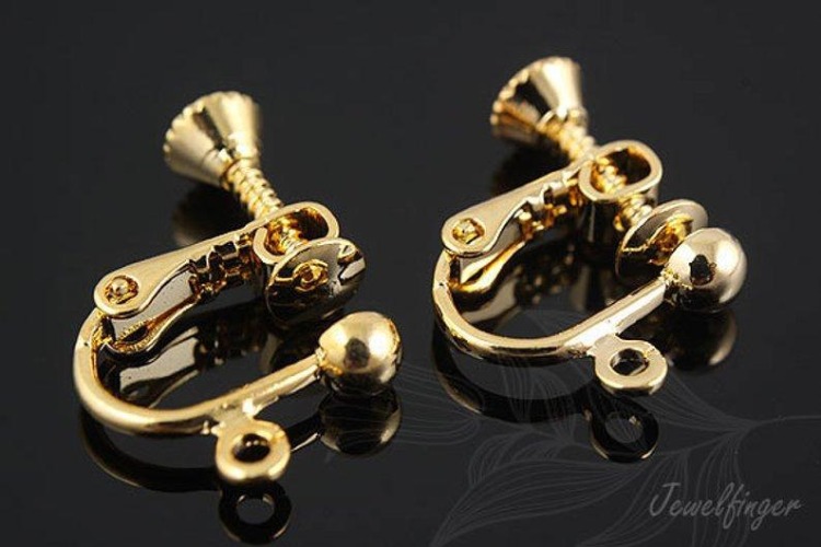B145-Gold Plated (2pairs)-For Non-Pierced Ears-Clip-on Earrings-Nickel free, [PRODUCT_SEARCH_KEYWORD], JEWELFINGER-INBEAD, [CURRENT_CATE_NAME]