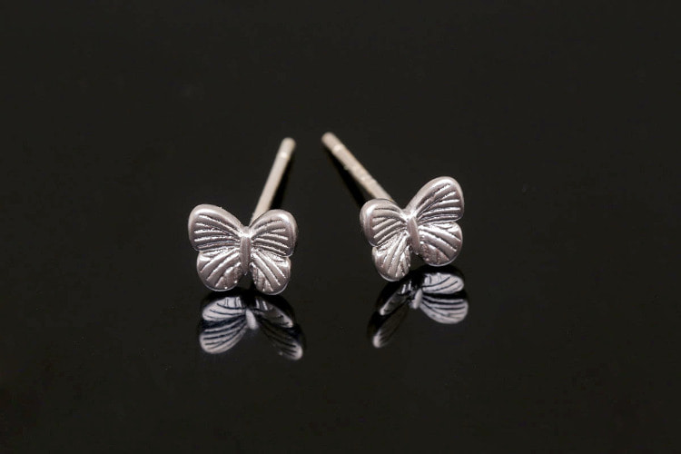 [W] H089-Matt Rhodium Plated-(10pairs)-Dainty Butterfly Earrings-Tiny Butterfly Earrings-Silver Post, [PRODUCT_SEARCH_KEYWORD], JEWELFINGER-INBEAD, [CURRENT_CATE_NAME]