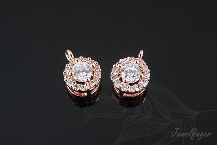 [W] C1051-Pink Gold Plated-(10pcs)-Cubic Bail-Pendant Bail-Round Cubic Bail-Wholesale Bail, [PRODUCT_SEARCH_KEYWORD], JEWELFINGER-INBEAD, [CURRENT_CATE_NAME]
