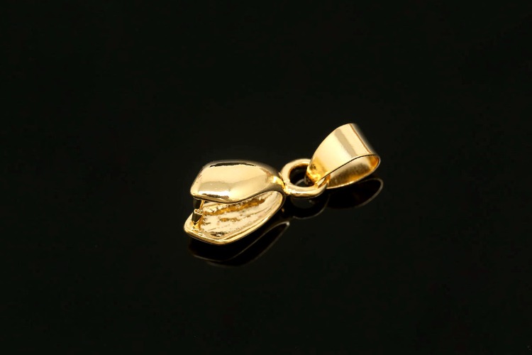 E281-Gold Plated-(2pcs)-Pinch Bail-Pendant Bail-Pinch Clip Bail-Wholesale Bail, [PRODUCT_SEARCH_KEYWORD], JEWELFINGER-INBEAD, [CURRENT_CATE_NAME]