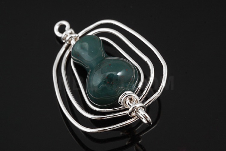 [W] E878-Rhodium Plated-(10pcs)-India Agate Connecter-Gemstone Pendant-Wholesale Gemstone, [PRODUCT_SEARCH_KEYWORD], JEWELFINGER-INBEAD, [CURRENT_CATE_NAME]