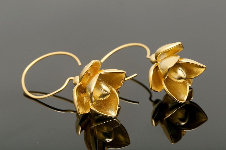 CH6066-Matt Gold Plated (1pairs)-Flower Earrings-Jewelry Findings,Jewelry Making Supply, [PRODUCT_SEARCH_KEYWORD], JEWELFINGER-INBEAD, [CURRENT_CATE_NAME]