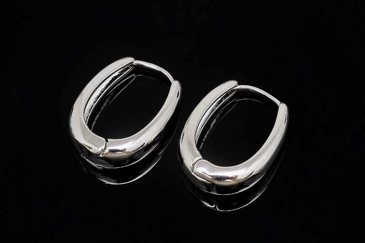 CH6116-Ternary Alloy Plated (1pairs)-19*25mm Bold Oval Lever Back Earrings-Oval Hoop-Nickel Free, [PRODUCT_SEARCH_KEYWORD], JEWELFINGER-INBEAD, [CURRENT_CATE_NAME]