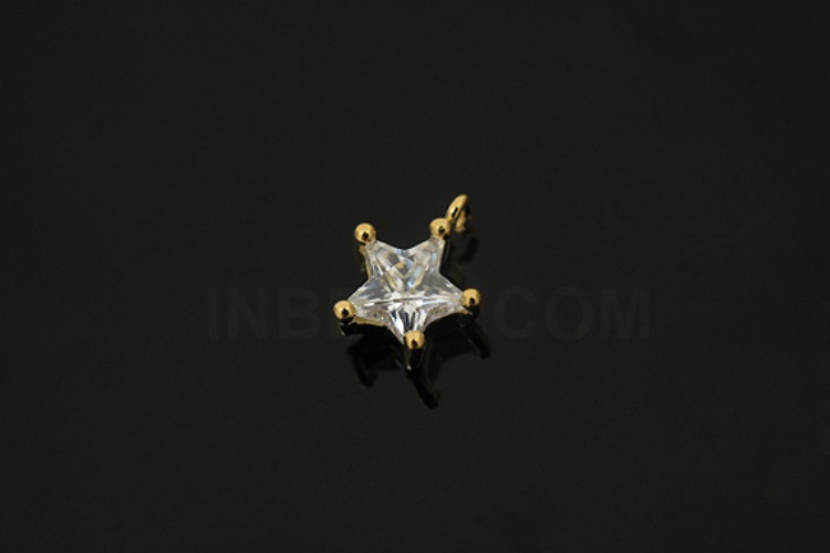 [W] V172-Gold Plated-(10pcs)-CZ Star Charms-Wholesale Silver Charms, [PRODUCT_SEARCH_KEYWORD], JEWELFINGER-INBEAD, [CURRENT_CATE_NAME]