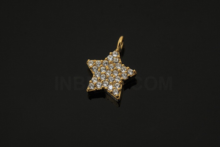 [W] V180-Gold Plated-(5pcs)-CZ Star Charms-Wholesale Silver Charms, [PRODUCT_SEARCH_KEYWORD], JEWELFINGER-INBEAD, [CURRENT_CATE_NAME]