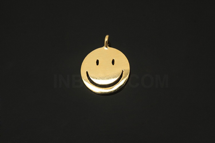 [W] V208-Gold Plated-(10pcs)-9mm Smile Charms-Wholesale Silver Charms, [PRODUCT_SEARCH_KEYWORD], JEWELFINGER-INBEAD, [CURRENT_CATE_NAME]