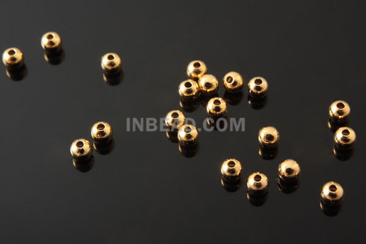 K031-Gold Plated-(20pcs)-2mm Silver Beads-Wholesale Silver Beads, [PRODUCT_SEARCH_KEYWORD], JEWELFINGER-INBEAD, [CURRENT_CATE_NAME]