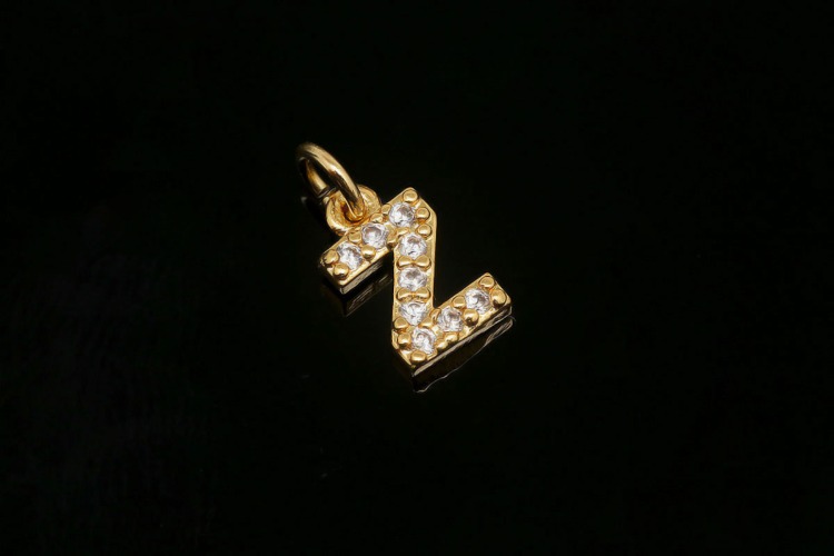 EM007-Gold Plated Initial Z-(1piece)-Cubic Alphabet Letter Charm,Nickel Free,Micro Pave Initial Letter Alphabet Pendant Charms for Jewelry Making-Wholesale Initials, [PRODUCT_SEARCH_KEYWORD], JEWELFINGER-INBEAD, [CURRENT_CATE_NAME]