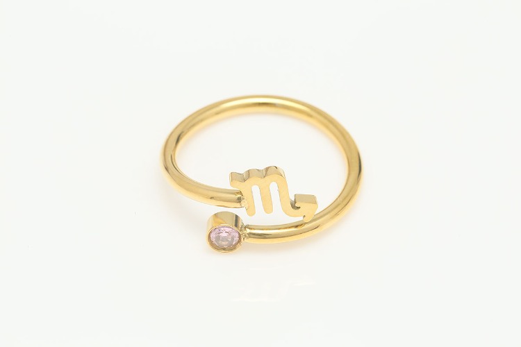 [W] ST036-Gold Plated-(5pcs)-Scorpio-Stainless Steel Zodiac Ring,Birthstone Ring,Constellation Jewelry,Minimalist Stackable Ring,Waterproof,Anti-tanish, [PRODUCT_SEARCH_KEYWORD], JEWELFINGER-INBEAD, [CURRENT_CATE_NAME]