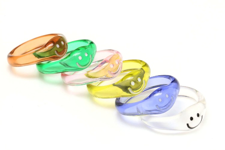 [W] K637-Epoxy-(20pcs)-US size 6 1/2 Epoxy Ring,High Quality Resin Smile Face Ring,Colorful Ring,Minimalist Ring, [PRODUCT_SEARCH_KEYWORD], JEWELFINGER-INBEAD, [CURRENT_CATE_NAME]