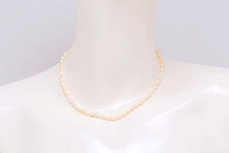 [W] ST041-PVD Gold Plated-(5pcs)-Stainless Rice Pearl Necklace,Fresh Water Pearl Necklace,Real Pearl Necklace,Necklace for Women-Wholesale Chain, [PRODUCT_SEARCH_KEYWORD], JEWELFINGER-INBEAD, [CURRENT_CATE_NAME]