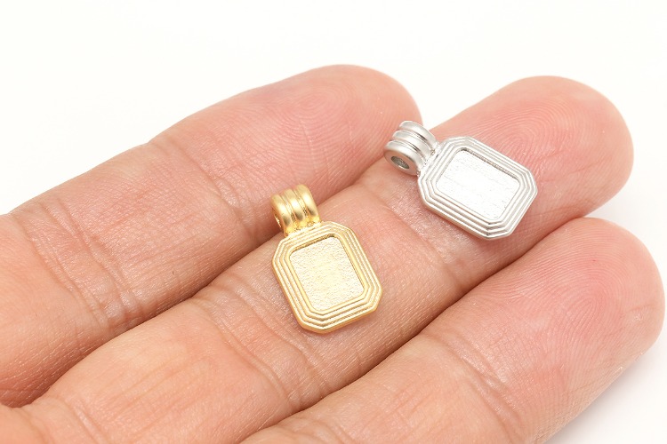 [W] K641-Matt Gold Plated&amp;Matt Rhodium Plated-(20pcs)-Antique Style Rectangle Charms 17*10mm Frame Pendant Necklace Making Supply Color Option, [PRODUCT_SEARCH_KEYWORD], JEWELFINGER-INBEAD, [CURRENT_CATE_NAME]