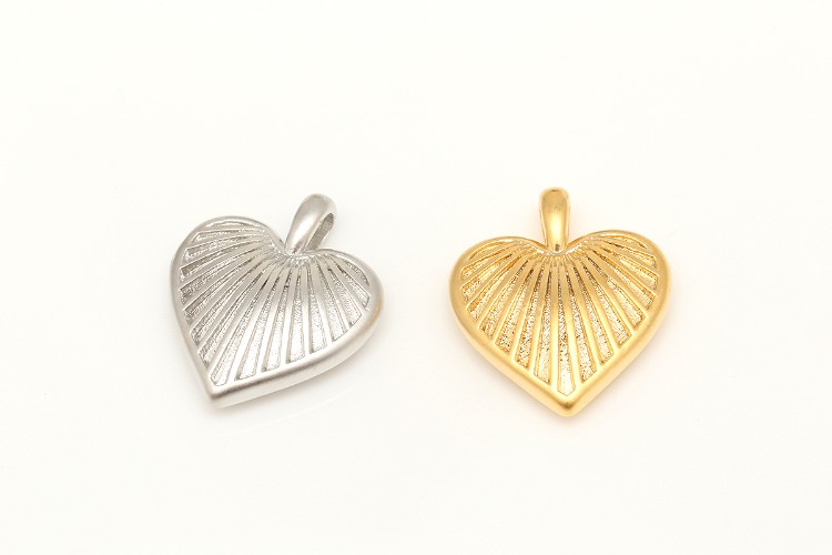 [W] H995-Matt Gold Plated&amp;Matt Rhodium Plated-(20pcs)-14.5*17mm Heart Charms Heart Pendant Necklace Earrings Making Supply Color Option, [PRODUCT_SEARCH_KEYWORD], JEWELFINGER-INBEAD, [CURRENT_CATE_NAME]