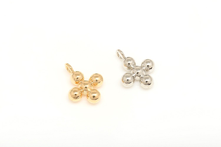 K1114-Gold Plated&amp;Rhodium Plated-(2pcs)-9.5mm Tiny Cross Charms-Dots Cross Pendant-Necklace Bracelet Making Supply-Color Option, [PRODUCT_SEARCH_KEYWORD], JEWELFINGER-INBEAD, [CURRENT_CATE_NAME]