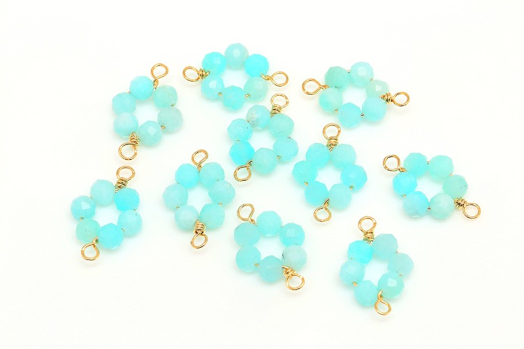 K772-Gold Plated-(1piece)-15*10mm-Amazonite Flower Pendant, [PRODUCT_SEARCH_KEYWORD], JEWELFINGER-INBEAD, [CURRENT_CATE_NAME]
