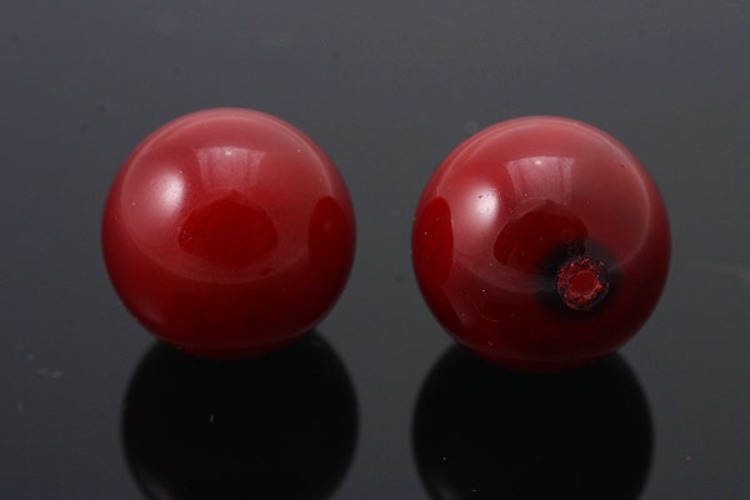[W] H963-Half-drilled-Shell Pearl-(10pcs)-16mm Half drilled Shell Pearl-Red-Wholesale Pearl, [PRODUCT_SEARCH_KEYWORD], JEWELFINGER-INBEAD, [CURRENT_CATE_NAME]