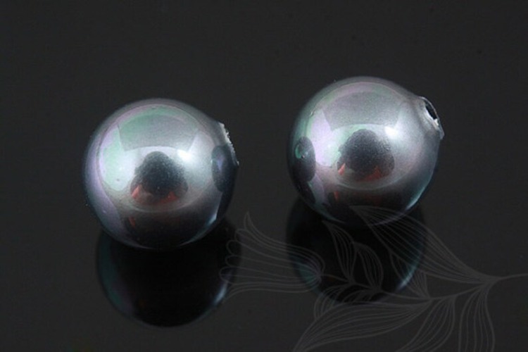 E823-Half-drilled-Shell Pearl-(2pcs)-10mm Half drilled Shell Pearl-Black Rainbow-Wholesale Pearl, [PRODUCT_SEARCH_KEYWORD], JEWELFINGER-INBEAD, [CURRENT_CATE_NAME]