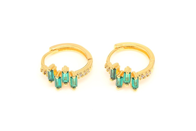 [W] CH2084-Gold Plated (10pairs)-Green Cubic 16mm Round Lever Back Earrings,Special Cubic Earrings-Nickel Free, [PRODUCT_SEARCH_KEYWORD], JEWELFINGER-INBEAD, [CURRENT_CATE_NAME]