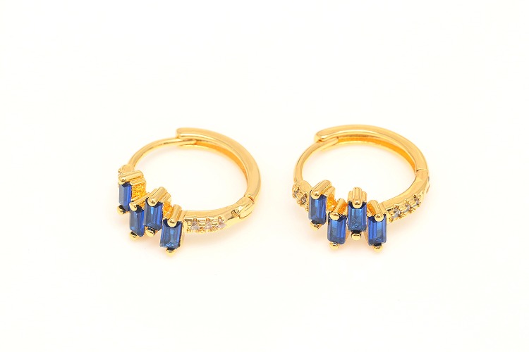 CH2083-Gold Plated (1pairs)-Blue Cubic 16mm Round Lever Back Earrings,Special Cubic Earrings-Nickel Free, [PRODUCT_SEARCH_KEYWORD], JEWELFINGER-INBEAD, [CURRENT_CATE_NAME]