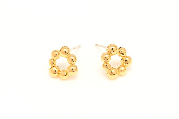 CH2089-Gold Plated-(1pairs)-10mm Tiny Dot Earrings,Daily Earrings-Silver Post, [PRODUCT_SEARCH_KEYWORD], JEWELFINGER-INBEAD, [CURRENT_CATE_NAME]