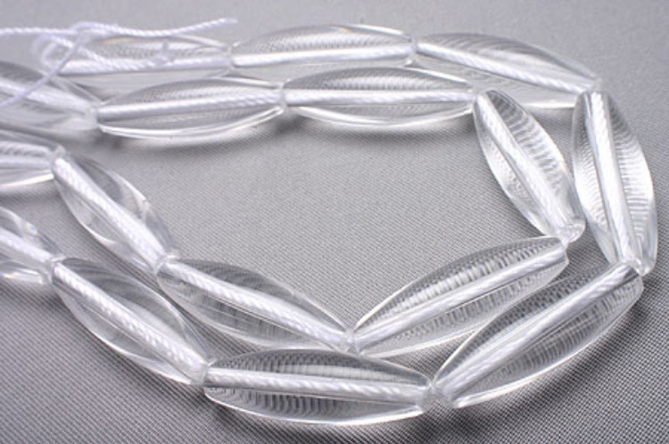 G060-Rock Crystal Oval Beads 26*8mm (2pcs), [PRODUCT_SEARCH_KEYWORD], JEWELFINGER-INBEAD, [CURRENT_CATE_NAME]