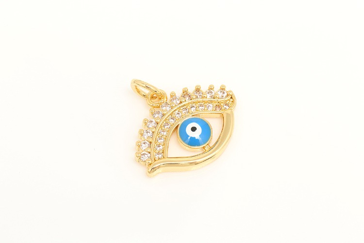 [W] B270-Gold Plated NO.2-(20pcs)-Enamel Evil Eye Charm,Nickel Free,Necklace Earring Making Supply, [PRODUCT_SEARCH_KEYWORD], JEWELFINGER-INBEAD, [CURRENT_CATE_NAME]