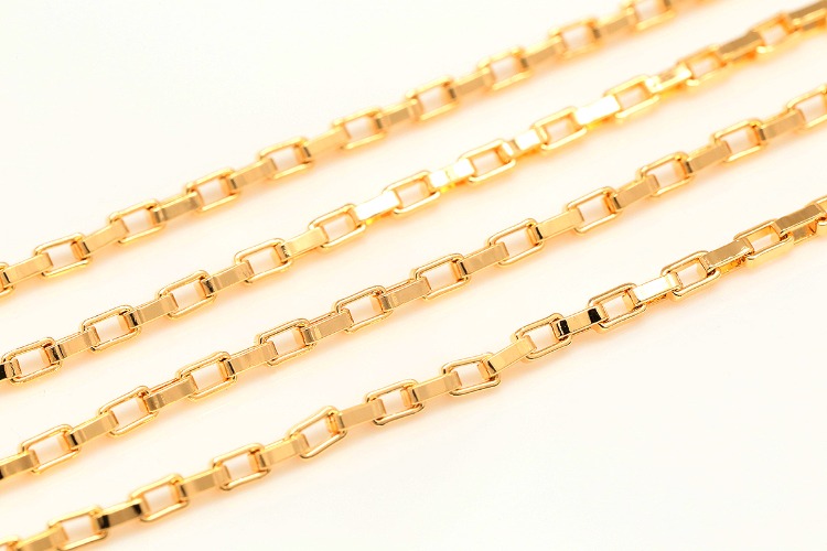 A500-Gold Plated-1.5B Box Chain (1M)-Box 1.5B Chain,Tiny Box Chain, Neckalce Making Supllies, DIY Chain wear, Jewlery Supplies, Jewelry Findings, [PRODUCT_SEARCH_KEYWORD], JEWELFINGER-INBEAD, [CURRENT_CATE_NAME]