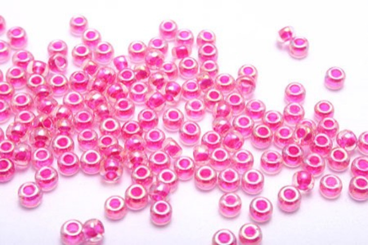 E065-2.1mm Hirosima Seed Beads Rose Pink Inside Line AB(20g), [PRODUCT_SEARCH_KEYWORD], JEWELFINGER-INBEAD, [CURRENT_CATE_NAME]