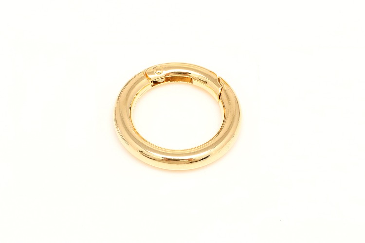 E714-Gold Plated-(2pcs)-25mm Necklace Clasp-Round Spring Gate Ring-Lock Finding, [PRODUCT_SEARCH_KEYWORD], JEWELFINGER-INBEAD, [CURRENT_CATE_NAME]