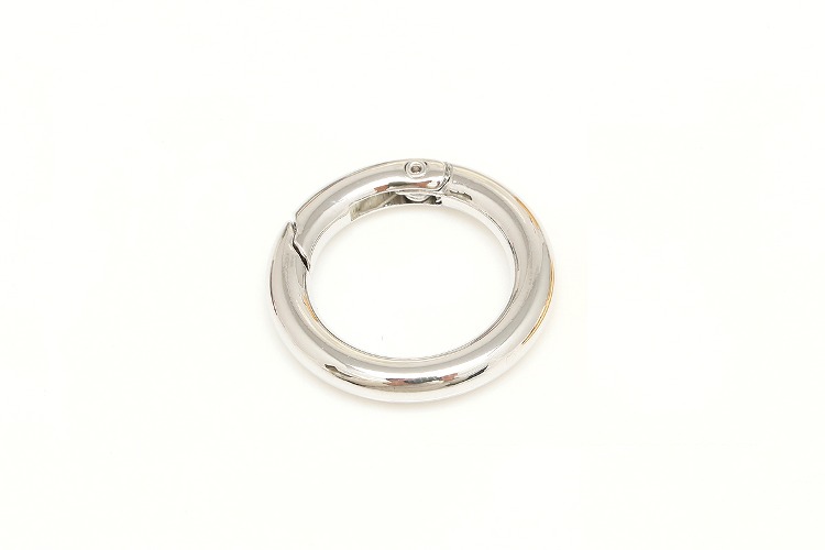 E388-Ternary Alloy Plated-(2pcs)-25mm Necklace Clasp-Round Spring Gate Ring-Lock Finding, [PRODUCT_SEARCH_KEYWORD], JEWELFINGER-INBEAD, [CURRENT_CATE_NAME]