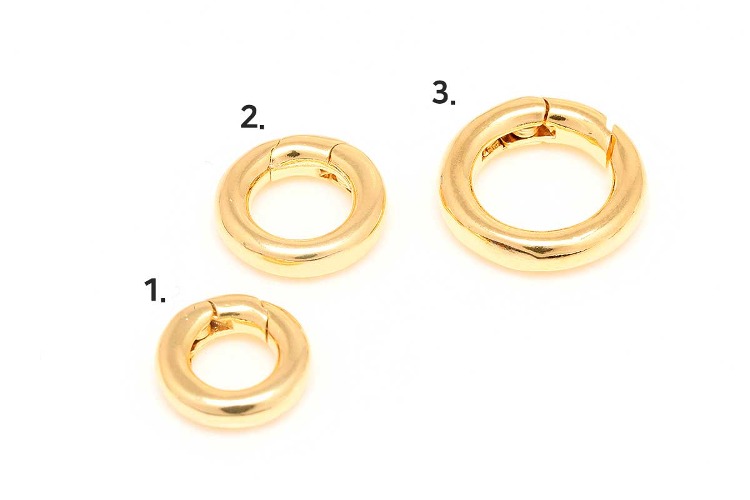 [W] CH2105-NO.3 Gold Plated-(20pcs)-14mm Spring Gate Ring Clasp-Brass Snap Clasp-Connector Clasp-Spring Carabiner, [PRODUCT_SEARCH_KEYWORD], JEWELFINGER-INBEAD, [CURRENT_CATE_NAME]