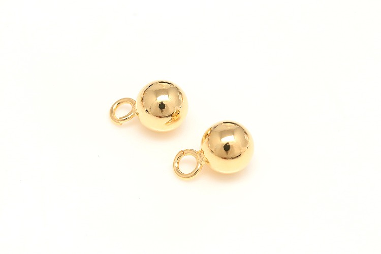 CH2111-Gold Plated-(4pcs)-6mm Ball Charms-Ball Pendant-Round Charms, [PRODUCT_SEARCH_KEYWORD], JEWELFINGER-INBEAD, [CURRENT_CATE_NAME]