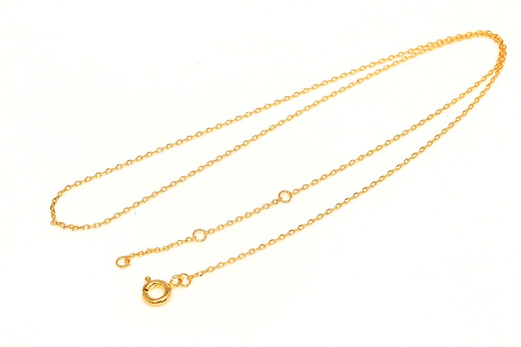 E754-230S 4DC Chain 40cm+2cm+2cm-Gold Plated Readymade Neckalce,Diamond Cut Chain (1piece), [PRODUCT_SEARCH_KEYWORD], JEWELFINGER-INBEAD, [CURRENT_CATE_NAME]