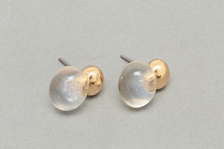[W] S115-Gold Plated-(10pairs)-14*12mm Epoxy Stud Earrings-Jewelry Findings,Jewelry Making Supply-Titanium Post, [PRODUCT_SEARCH_KEYWORD], JEWELFINGER-INBEAD, [CURRENT_CATE_NAME]