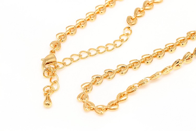 K681-Gold Plated E-coat Anti Tarnish Necklace (1piece)-JK323-3 Chain Necklace-41cm+Extender 5cm Chain Necklace-4mm Unique Chain Necklace-Handmade Chain Necklace,Heart Chain Necklace, [PRODUCT_SEARCH_KEYWORD], JEWELFINGER-INBEAD, [CURRENT_CATE_NAME]