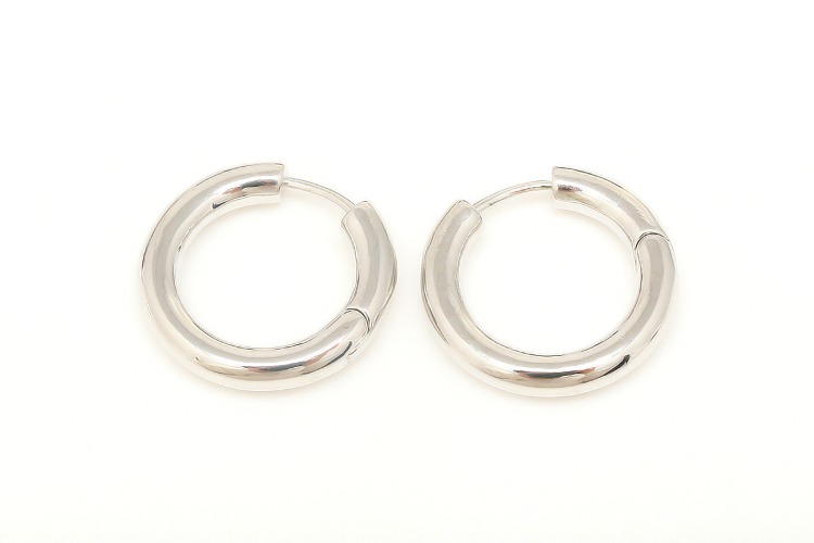 [W] CH2116-Ternary Alloy Plated (10pairs)-18mm Bold Round Lever Back Earrings-3mm Thickness Simple Earrings-Nickel Free, [PRODUCT_SEARCH_KEYWORD], JEWELFINGER-INBEAD, [CURRENT_CATE_NAME]
