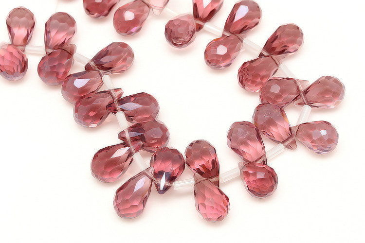 JJ013- Faceted Drop Crystal Beads Amethyst 8*13mm (4pcs), [PRODUCT_SEARCH_KEYWORD], JEWELFINGER-INBEAD, [CURRENT_CATE_NAME]