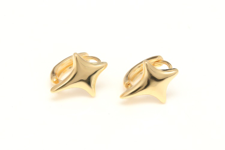 [W] S127-Gold Plated (10pairs)-13mm Star Lever Back Earrings-Round Sun Simple Earrings-Nickel Free, [PRODUCT_SEARCH_KEYWORD], JEWELFINGER-INBEAD, [CURRENT_CATE_NAME]