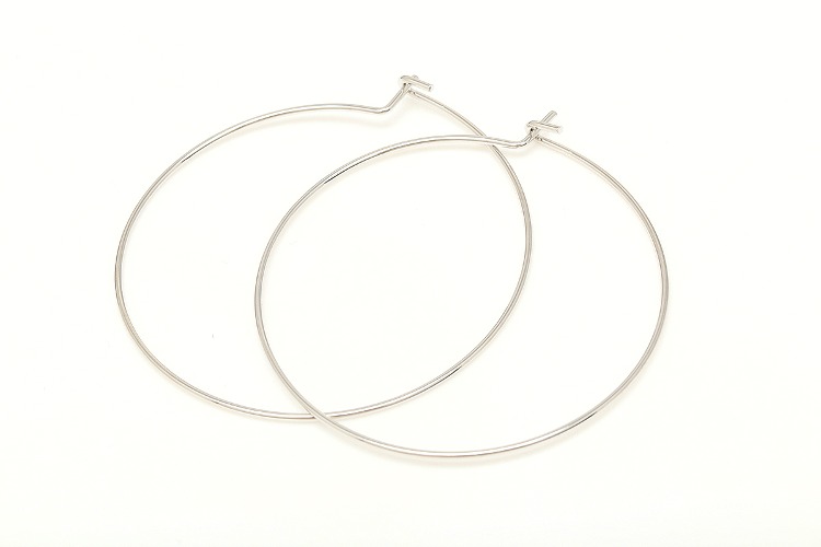 [W] E681-Ternary Alloy Plated (60pairs)-40mm Round Hoop Earrings-Earring Component-Nickel Free, [PRODUCT_SEARCH_KEYWORD], JEWELFINGER-INBEAD, [CURRENT_CATE_NAME]